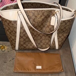 Coach Signature Brown and Cream Tote